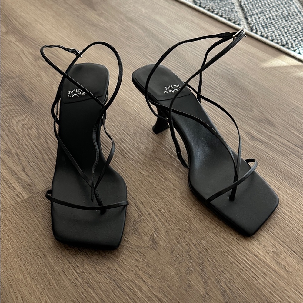Jeffrey Campbell Black Strappy Kitten Heels